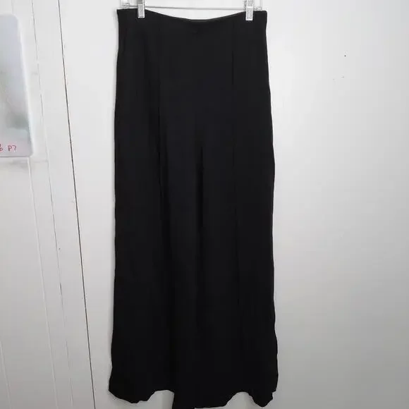 Quince Pants Womens Large Ultra Ponte Stretch Super Wide Leg Split Seam Front - Picture 2 of 12